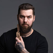 Load image into Gallery viewer, men's wooden mustache combs