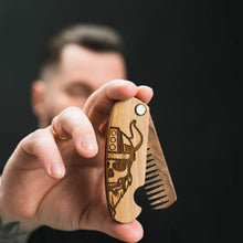 Load image into Gallery viewer, wooden comb for mustache