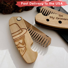 Load image into Gallery viewer, wooden comb for mustache