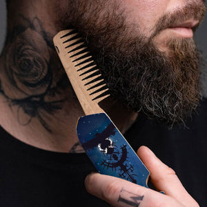 printed beard combs