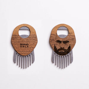 wooden round beard comb 